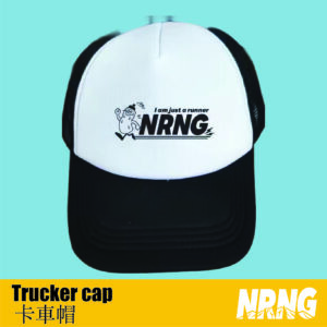 NRNG "I am just a runner" water flask man mono black trucker cap